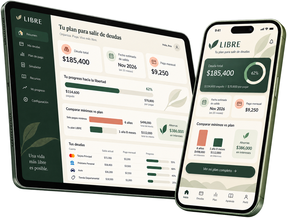 La app Libre en tablet y celular